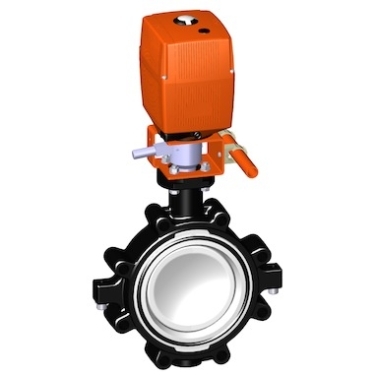 電動(dòng)蝶閥，24V 帶手動(dòng)手柄、+GF+電動(dòng)蝶閥 電動(dòng)塑料蝶閥