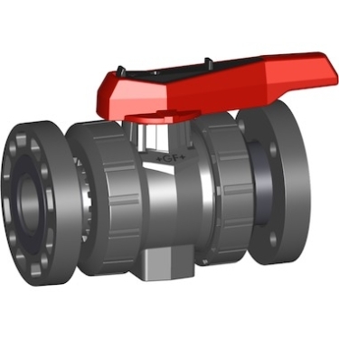546型球閥，PVC-U 帶底部固定螺帽 日標PVC-U手動球閥